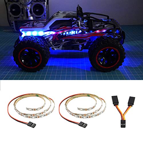 LED Light Strip for RC Fixed Wing Airplane Flying Wing Plane AR Wing Drone Model Car Truck (Blue) - color: Blue