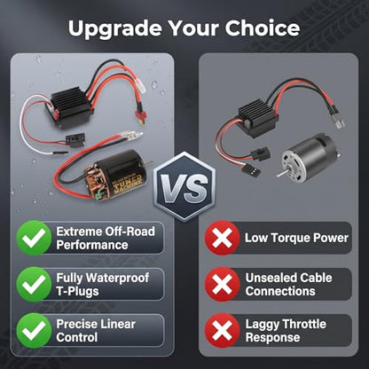 RC Brush Motor ESC, Brushed Motor ESC Combo Brush Cable T Plug 540 Brushed Motor for Axial SCX10 90046 for Redcat Gen 8 1/10 RC Car (35T) - size: 35T