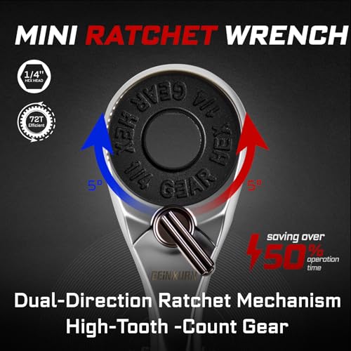 19 Pieces Ratcheting Screwdriver Set and Socket Wrench Set, Mini Rachet Wrench, Rachet Screwdriver Handle and Nut Driver with 12 Pcs Impact Screwdriver Bit, Hand Tools Set for Repair DIY - style: RM019-B-US