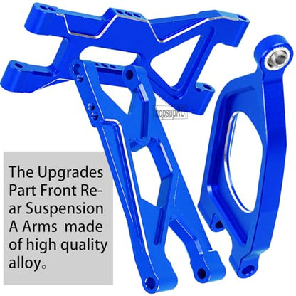 RC Aluminum Front Rear A Arms Upgrades Part for 1/10 Gorgon 4X2 2WD Gorgon Monster Truck(ARA3230T1),Alloy Front Rear Suspension A Arms Hops Up,Navy Blue(6PCS) - color: Navy Blue(6pcs)