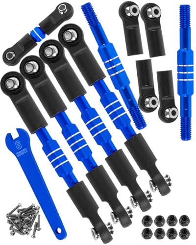 Aluminum Turnbuckles Camber Links Upgrades Part for 1/10 Slash/Stampede/Rustler/Bandit 4x4 4WD VXL,Alloy Turnbuckles Camber Links Hops Up,Navy Blue - color: Navy Blue - (Upgrades)