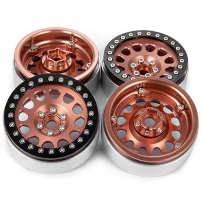 RC 2.2" Beadlock Wheels Aluminum Rims for AXIAL Wraith RR10 TRX4 SCX10 II III Redcat Gen8 1/10th RC Crawler Truck Car