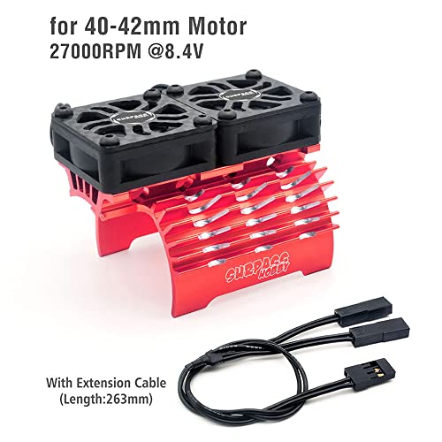 56mm RC Motor Cooling Fans, Hobby Twin Fan with Metal Heatsink for 1/8 1/10 RC Car 3650 3660 540 550 (56mm Black for 55/56/58mm Motor) - style: 56mm Black for 55/56/58mm Motor