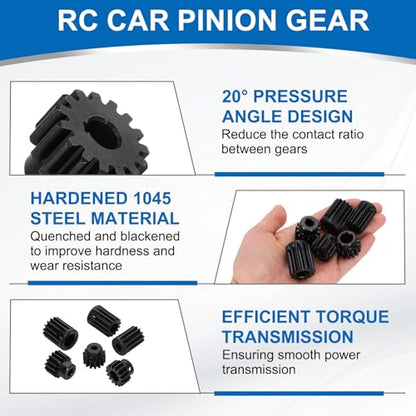 uxcell 2Pcs 1.5 Mod 15T Spur Gear 8mm Bore, 1045 Steel Pinion Gear with Keyway Black Surface Treatment, 20° Pressure Angle, for Spur Rack and RC Model Car or Motor DIY(17mm) - size: 1.5 Mod 15T, 8mm x 17mm