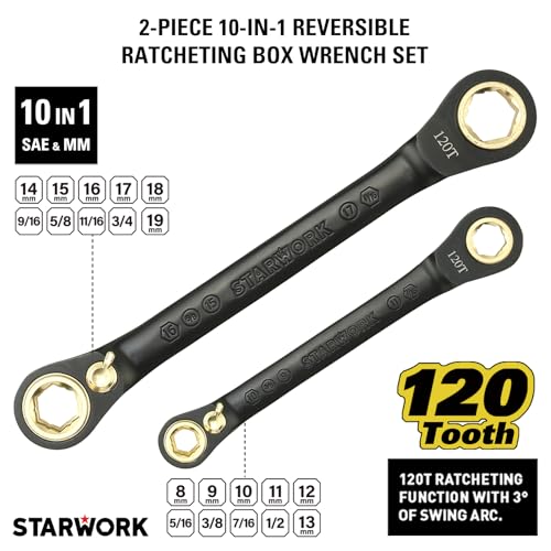 STARWORK TRUE MECHANIC™ 305-Piece Mechanics Tool Set with 120-Tooth Reversible Ratcheting Wrench Set, 1/4", 3/8", 1/2" Drive, Professional Metric Set - size: 305 PC