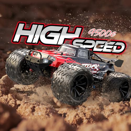 DEERC 9500E 1:16 Scale All Terrain RC Car, 4x4 High Speed 40 KPH RC Truck | 2.4Ghz Remote Control Truck with 2 Batteries, Off-Road Monster Truck for Adults Kids