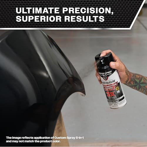 Rust-Oleum 2X Automotive Enamel 5-in-1 Spray Paint, Gloss Black | Fast Dry, Adjustable Custom Spray Dial, Multi Surface (Metal, Wood, Plastic and More), Any Angle, Ultimate Coverage - color: Gloss Black, size: 12 Ounce (Pack of 1)