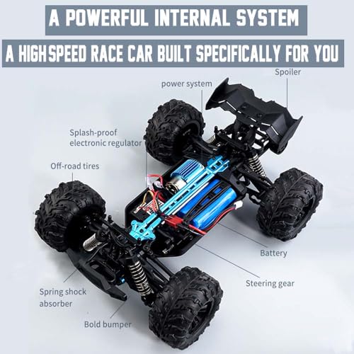 Fast RC Cars for Adults, 1:16 31mph RC Cars, 4WD All Terrain Off-Road, 2.4GHz RC Monster Truck Remote Control, Rechargeable Battery, Gifts for Adults, Purple(3 Batteries) - color: 16101,3 Batteries(purple)