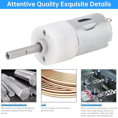 R280 DC Motor 3.7V 250RPM Flat Shaft Micro High Torque Gear Motor | Replaceable Micro Motor for Bottle Brush, Electric Scrubber, Toilet Brush