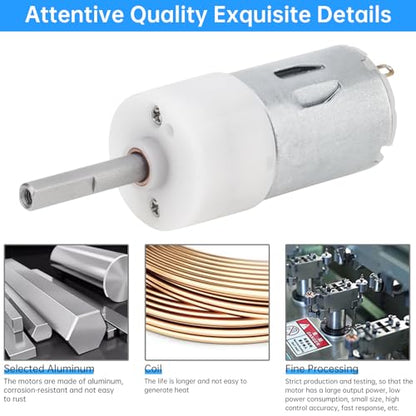 R280 DC Motor 3.7V 250RPM Flat Shaft Micro High Torque Gear Motor | Replaceable Micro Motor for Bottle Brush, Electric Scrubber, Toilet Brush