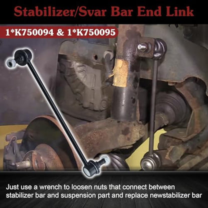 K750094 K750095 Sway Bar Link - Restore Smooth Handling | Compatible with 2007-2021 Nissan Altima 2009-2021 Maxima Murano 2013-2020 Pathfinder 2014-2020 Infiniti QX60 - color: 1*K750094 1*K750095, size: Sway Bar Link