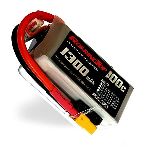 RoaringTop LiPo Battery Pack 100C 1300mAh 6S 22.2V with XT60 Plug for RC Car Boat Truck Heli Airplane