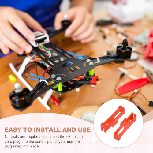 MECCANIXITY 40 Pcs Servo Extension Cable Clips Lock, Servo Cable Safety Connector Lead Wire Buckle Lock for RC Car Plane Boat DIY Y Adapter Cable, Red - color: Red