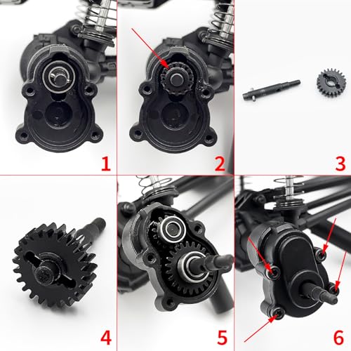 RC Steel 13/24T,14/23T,15/22T Overdrive & Underdrive Portal Gears Set for Redcat Ascent-18 1/18 Rock Crawler Car Upgrade Parts (13+24T) - size: 13+24T