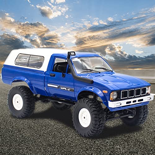 Mostop RC Crawler WPL C24 Rock Crawler RC Truck 4x4 Off Road, 1:16 Scale RTR Remote Control Truck, 2.4Ghz Proportional Steering RC Car with LED Lights, Toys for Kids 6-8, 8-12 Year Old Birthday Gift
