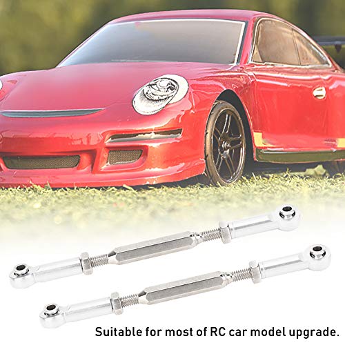 Tbest Push Rod, 6Pcs 88mm Aluminum Alloy Adjustable Push Rods Turnbuckle Rod Linkage for RC Car (Silver) Turnbuckle Ends for Rc Rc Turnbuckle