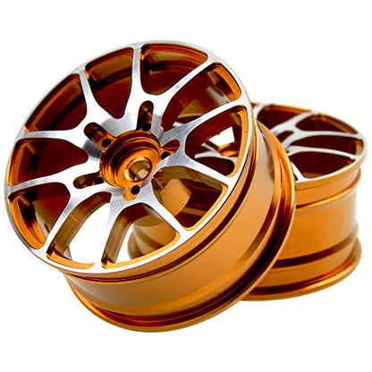 Aluminum Alloy 1/10 On-Road Racing Touring Drift Car Wheel Rims 12mm Hex Hub 26mm Width Compatible with Tamiya TT01 Kyosho RedCat Sakura D4 XIS HSP 1/10 RC Car (Glod) - color: Glod