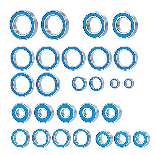 27PCS Rubber Blue Sealed Ball Bearing Kit for Tra-xxas Maxx 4S | (V1 and V2) & 89076-4 RC 1/10 Crawler Car Upgrade Parts