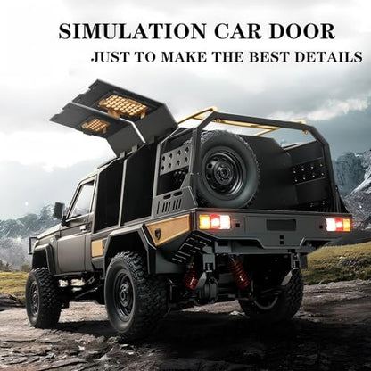 MN82S RC Rock Crawler, 2.4Ghz Toyota Remote Control Truck, 4WD 2 Speeds Switch RC Crawler Off-Road Pick-up with 2 Upgraded 1200mah Battery, 1/12 Scale Trucks (with Gift) - color: Grayy