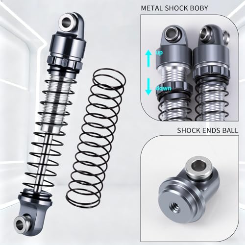 4PCS/1Set Aluminum Shocks 22mm 25mm 28mm Extended Absorber Damper 1/30th for AXIAL SCX30 RC Crawler Car Upgrade Parts - size: 28mm
