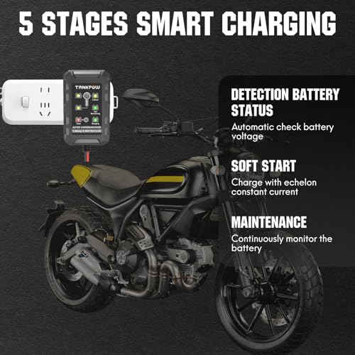 6V/12V 1.5A Automatic Battery Charger,Smart Battery Charger with Overcharge Protection,Trickle Charger Maintainer for Cars,Motorcycle,Lead-Acid&Lithium(LiFePO4) Deep Cycle Batteries