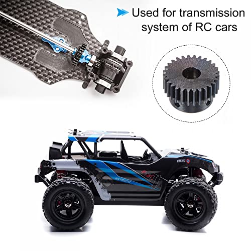 uxcell 1Mod 28T Pinion Gear 8mm Bore Hardened Steel Motor Rack Spur Gear with Step for RC Car Truck Buggy Gear Drive