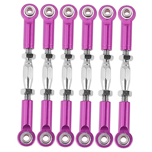 Toddmomy 6pcs Aluminum Turnbuckle Rod Linkage for Rc Cars Rc Car Parts Aluminum Rods for Upgrades Crawler Accessories - color: Purple