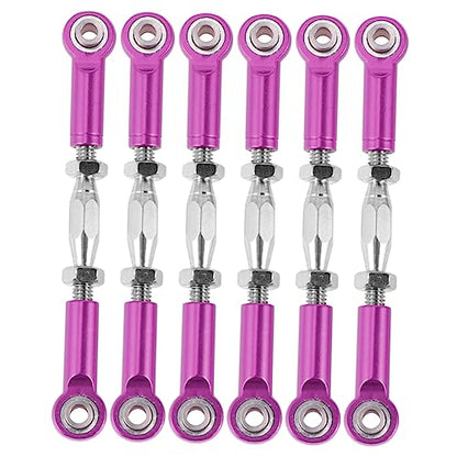 Toddmomy 6pcs Aluminum Turnbuckle Rod Linkage for Rc Cars Rc Car Parts Aluminum Rods for Upgrades Crawler Accessories - color: Purple