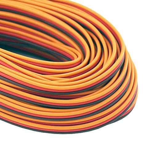 32ft 10m 3-Way Servo Cable 22awg 60 cores Flat Wire for JR Hitec Futaba(BDHI-41)