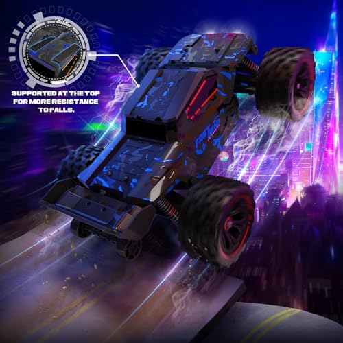 1:14 Scale RC Cars for Adults, 60KPH High Speed RC Truggy, 4X4 Off-Road Remote Control Truck, Waterproof Electric Car with 2S Battery, All Terrain RC Vehicle for Snow, Sand, Beach & Rocky Surfaces