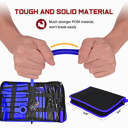Nilight 238Pcs Trim Removal Tool, Auto Push Pin Bumper Retainer Clip Set | Fastener Terminal Remover Tool Adhesive Cable Clips Kit Car Panel Radio Removal Auto Clip Pliers - color: 238 Clips+ Remover Tools Blue