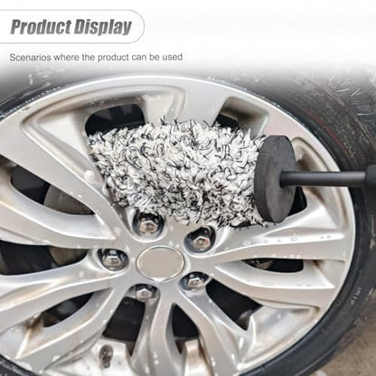 ZIMISI Car Wheel Cleaner Brush, Soft Microfiber Wheel Rim Cleaner, Non Scratch Car Detailing Brush, Highly Water Absorption & Removable Tire Brush, Vehicle Rim Wash Tool (Grey) - color: Gray