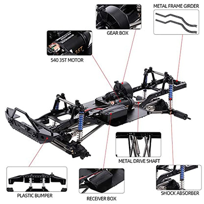 313mm Wheelbase Chassis Frame for 1/10 AXIAL SCX10 II 90046 90047 RC Crawler Climbing Car DIY - size: no Tires