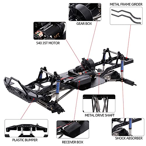313mm Wheelbase Chassis Frame for 1/10 AXIAL SCX10 II 90046 90047 RC Crawler Climbing Car DIY - size: no Tires