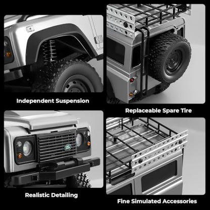 1/18 Scale RC Rock Crawler, MN-111C Land Rover RC Car Models, 4WD Off-Road RC Truck RTR W/ 2.4G Remote RC Vehicles for Adults Hobby Toys Gifts (Yellow) - color: Yellow