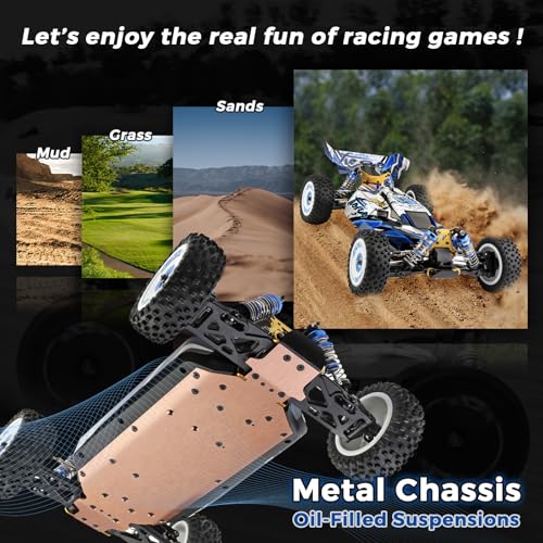 CKYSCHN WLtoys 124017(V2) Fast RC Car, 1/12 Brushless RC Cars, 75km/h 4x4 Hobby RC Buggy Cars with Independent ESC for Adults, Fast Remote Control Truck Car with 2 Battery