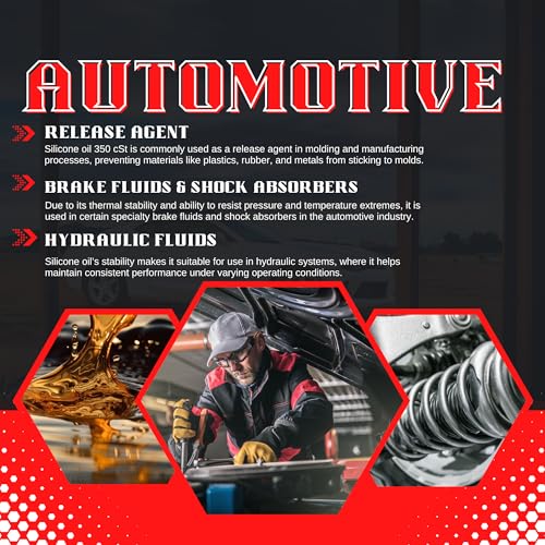 Silicone Oil 350 CST | Premium-Quality Lubricant for Industrial, Automotive, and Cosmetic Applications - 1000mL (32 Fl Oz) - size: 32 Fl Oz