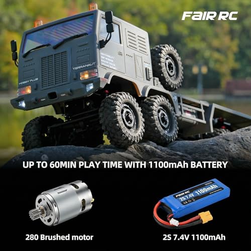 1/18 CR18P Terranaut 8x8 RC Crawler, 8WD Rock Truck with Active-AWS All-Wheel Steering, 2-Speed Transmission, Remote Winch & Portal Axles, Metal Gears Off-Road RC Car for Adults Collectors (Green) - color: Green