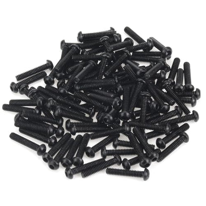 105 Pieces M2 x 10mm Button Head Socket Cap Screws, Thread Pitch 0.4mm, Sutemribor M2 Black Screws, 10.9 Grade Alloy Steel, Black Oxide Finish, Fully Threaded - size: M2 x 10mm, style: Button Head
