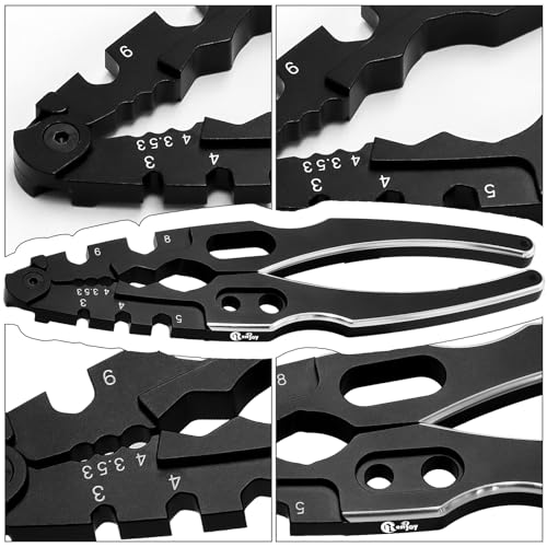 Multifunction RC Shock Absorber Plier with 4PCS Wrench 3.0/3.2/3.5/3.7/4.0/5.0/5.5/6.0mm Turnbuckle Nut Ball Joint Remover for RC Car Boat Model Repair Tool Kit - color: Black & Purple