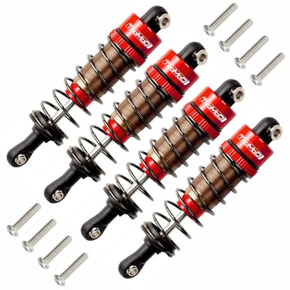 1/10 70mm RC Oil filled Shock Absorbers kit for Tamiya CC01 WR-02 Axial SCX10 D90 HPI HSP 1/10 Crawler Car Buggy Car Upgrades Replace Parts (Red) - color: Red