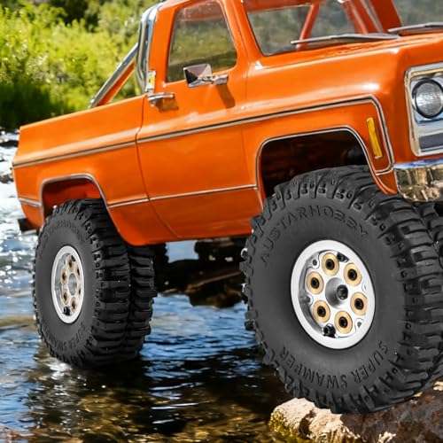 1.0 Tires RC Crawler 59 * 24mm with Foam Inserts 4pcs Swamp Stomper Tires for SCX24 1/18 TRX4M Upgrades - size: 59 * 24mm