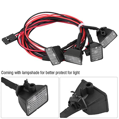 RC LED Light Strip, Waterproof Red White Off-Road Light Bar Roof Mount for RC Crawler Hobbyists Night Driving Outdoor Exploration