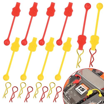 1.0mm RC Cars Body Clips with Pull Tabs for Universal 1/14 1/16 1/18 SCX24 Remote Control Car Compatible with Redcat HPI Himoto HSP Exceed Truck Buggy(8 Pieces, Yellow & Red) - color: Yellow & Red, size: 1.0mm