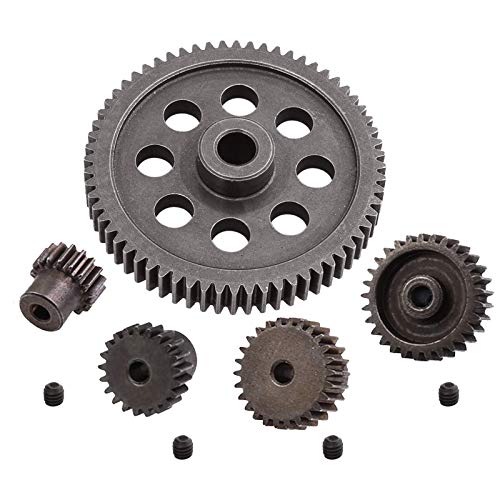 RC Steel Metal Spur Diff Differential Main Gear 64T 17T 21T 26T 29T Motor Gear for HSP 1/10 Monster Truck Brontosaurus Redcat Volcano EPX RC Replacement Parts