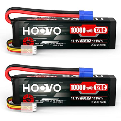 HOOVO 3S Lipo Battery 11.1V 10000mAh 120C RC Battery EC5 Plug 2 Pack | Softcase Battery for RC Cars, Drones, DJI, FPV, RC Plane, Racing Hobby - style: 3S 10000mAh Lipo Battery EC5