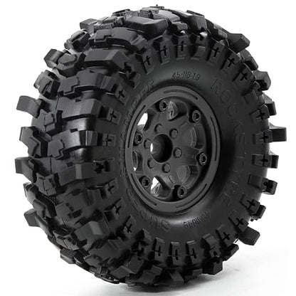 REDSPIDER 1.9 Crawler Tires （4pcs）， Soft Rubber Mud 1.9 Tires OD 118 * 45MM For RC Crawler Car Traxxas TRX4 Axial SCX10 SCX10 II RC4WD D90 D110 TF2 Tamiya CC01 Gen8 (Black sponge inserts) - color: Black sponge inserts