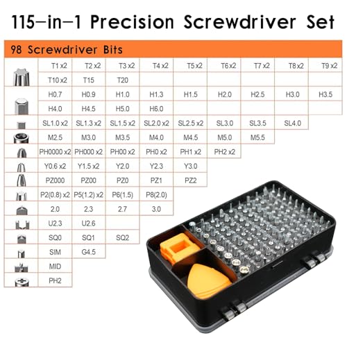 Mini Screwdriver Set, Tool Gifts for Men,Professional 115 in 1 Magnetic Repair Tool Kit, Repair for RC,PS5,Computer,Macbook,Laptop,PC,Glasses