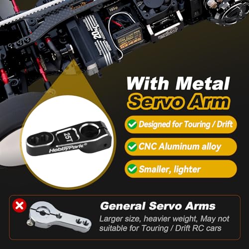 HobbyPark Low Profile Servo 0.06sec Ultra Fast Speed Steering Servo 20kg fit 1/8 1/10 RC Touring Cars Drift for Tamiya TT02 HPI RS4 Kyosho Fazer Mk2 MST Traxxas 4Tec XRAY Yokomo Team Associated Xpress