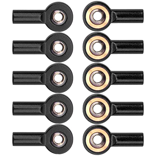 10Pack Vgoohobby Aluminum M2 Link Rod Tie Rod End,M2.0 Ball Joint 15mm Linkage Ball Head Holder Compatible with Tamiya Mini 4WD HSP RC Car Model Boat (Black) - color: Black